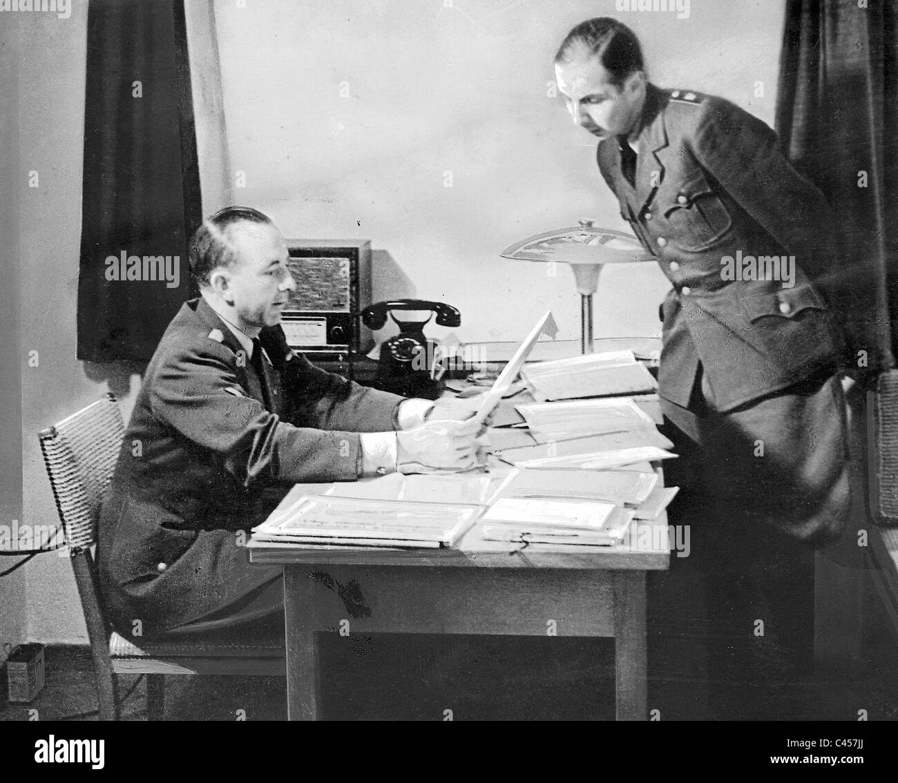 Attaché de presse Reich Otto Dietrich avec l'Adjudant Lorenz Banque D'Images