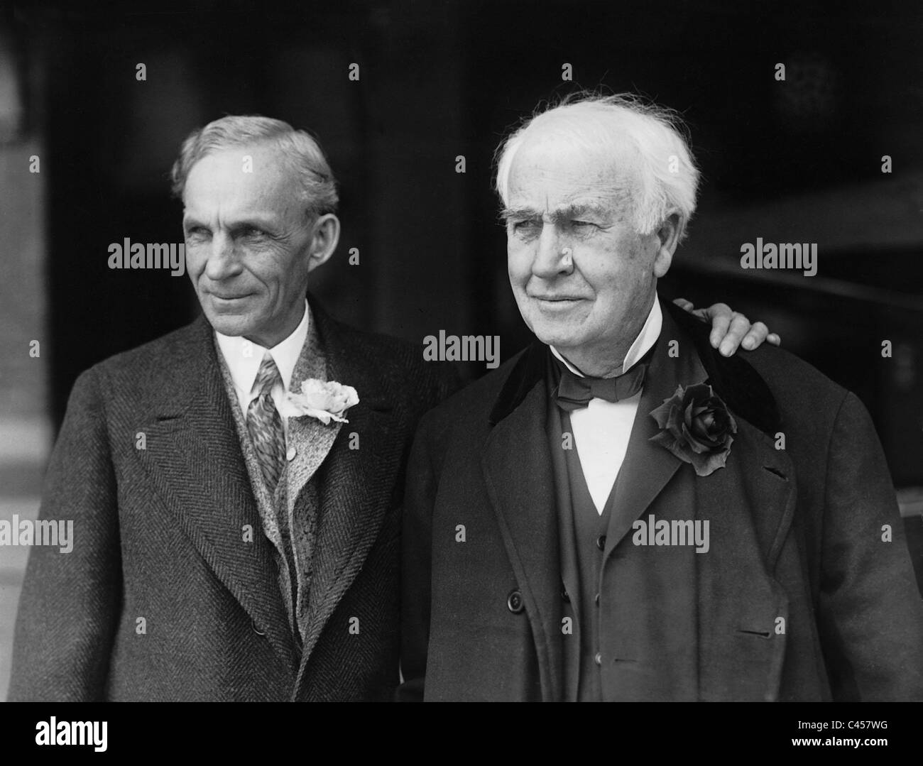 Henry Ford et Thomas Alva Edison, 1927 Banque D'Images