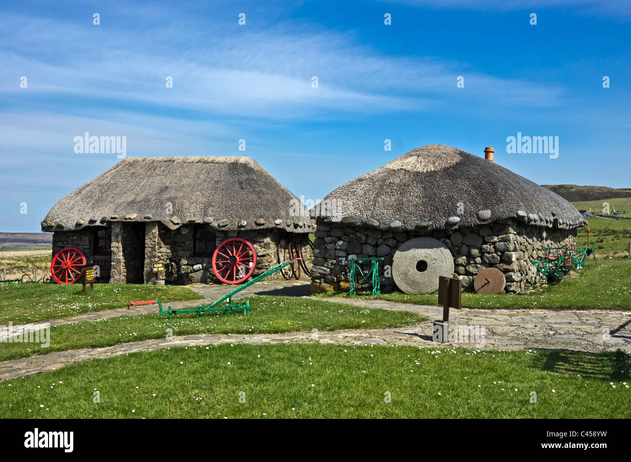 Chaumières au Musée de Skye Highland La vie à l'île de Skye Ecosse Kilmuir Banque D'Images