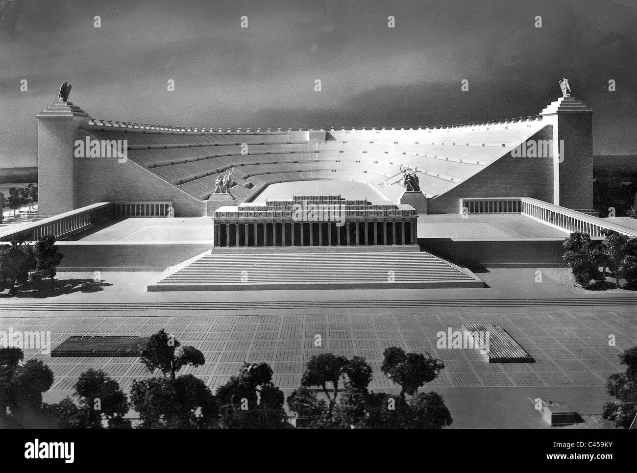 Modèle de l'allemand "Stadium" sur le parti nazi, 1938 Motifs Rallye Banque D'Images