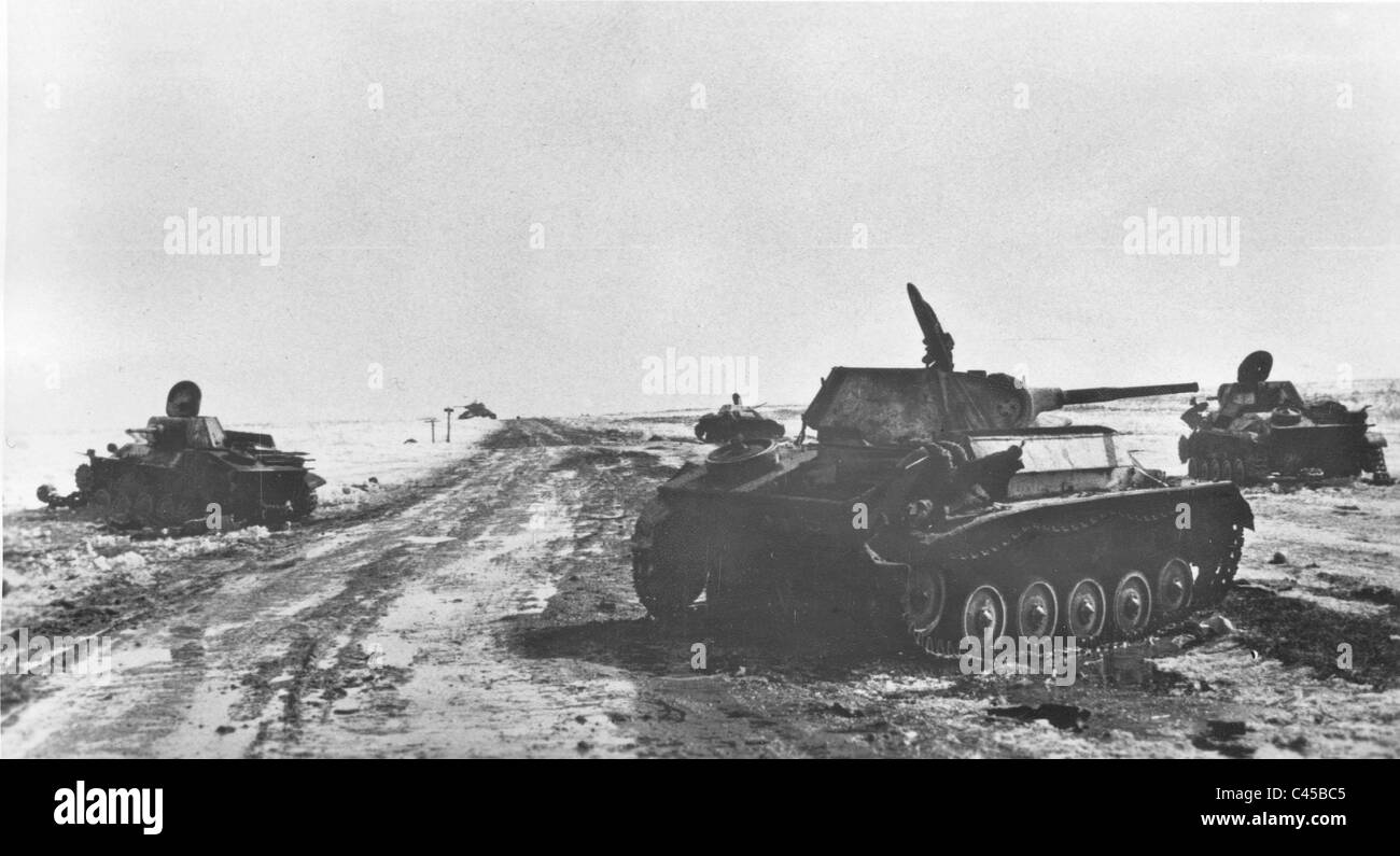 Démoli des chars russes, 1943 Banque D'Images