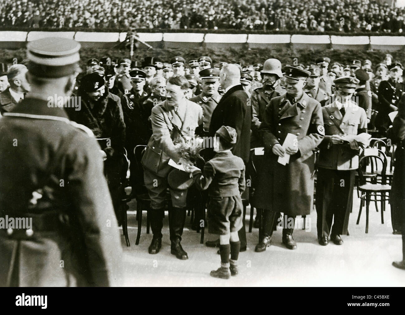Adolf Hitler lors de la cérémonie d'inauguration des travaux de la Richard Wagner dans Memorial Banque D'Images
