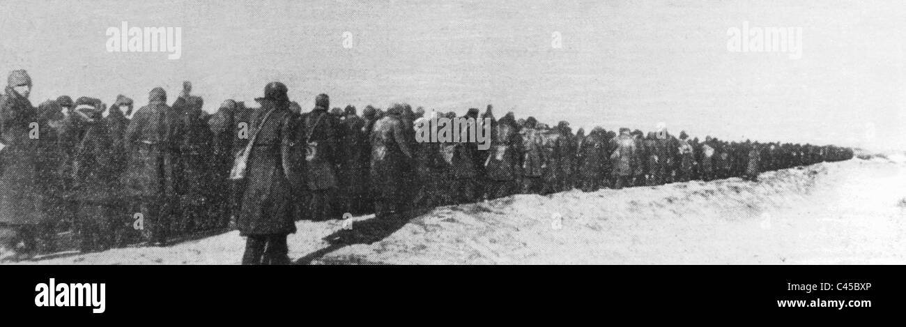 Prisonniers de guerre allemands après la capitulation de Stalingrad, 1943 Banque D'Images