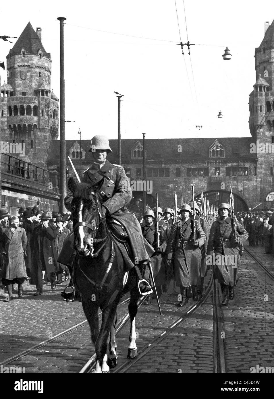 L'occupation de la Rhénanie 1936 Banque D'Images