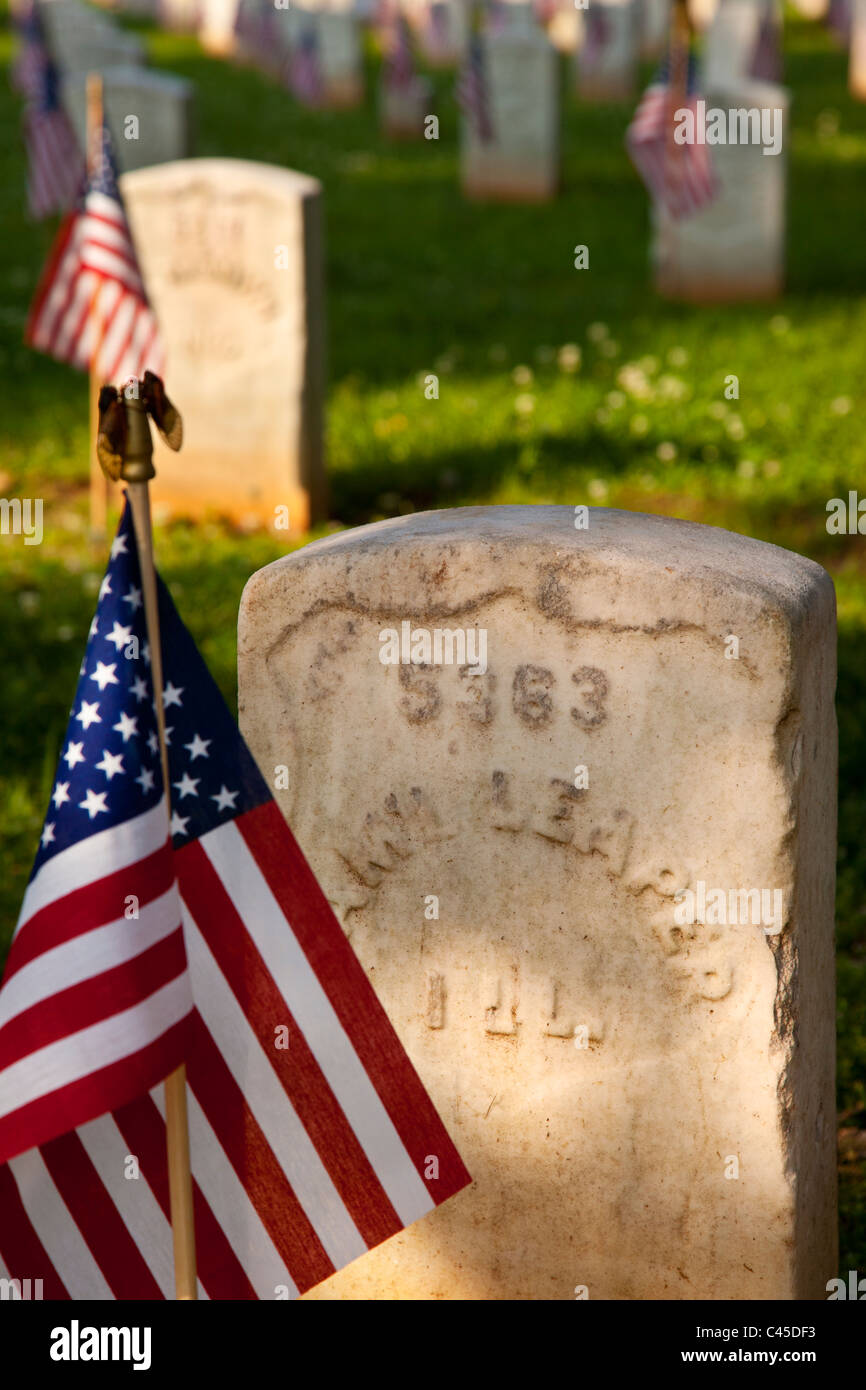 Memorial Day au champ de bataille National de Stones River et le cimetière, Murfreesboro Tennessee USA Banque D'Images