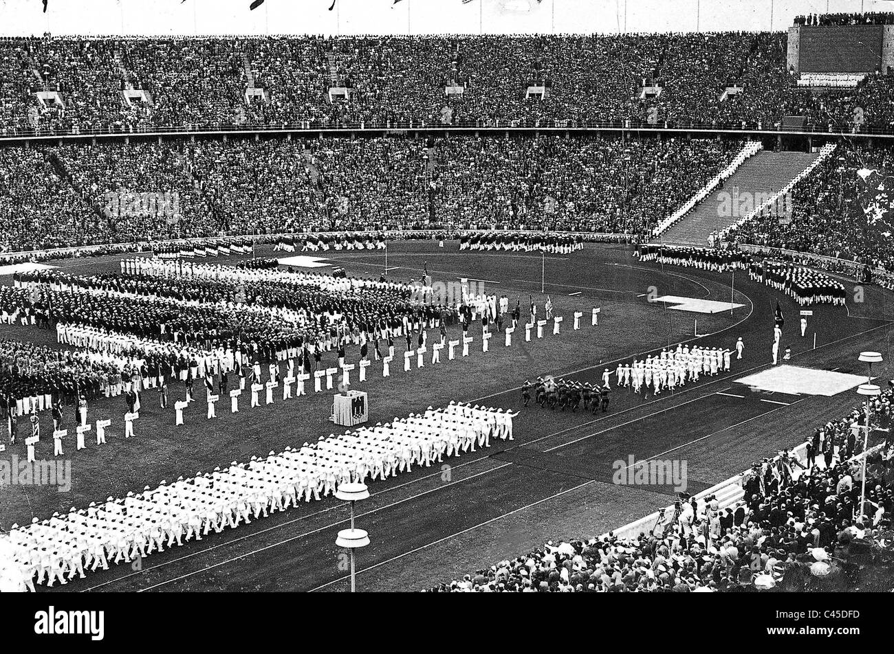 Ouverture des Jeux olympiques à Berlin, 1936 Banque D'Images