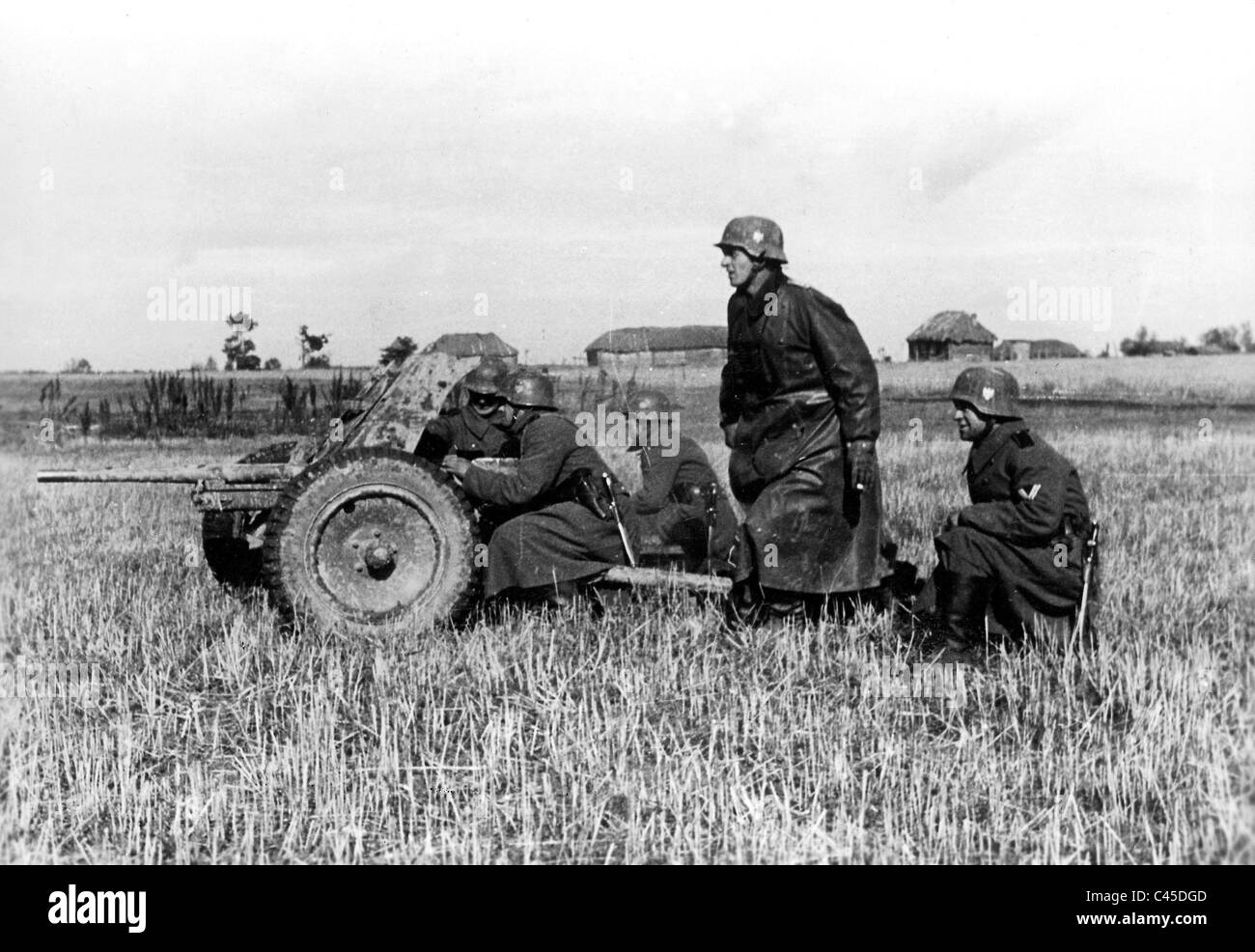 L'Allemand 3,7 cm anti-char en Russie Banque D'Images