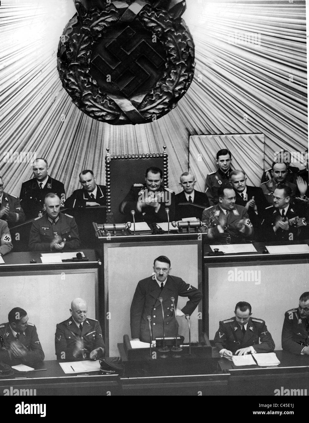 Hitler parle dans le Reichstag le 10/06/1939 Banque D'Images