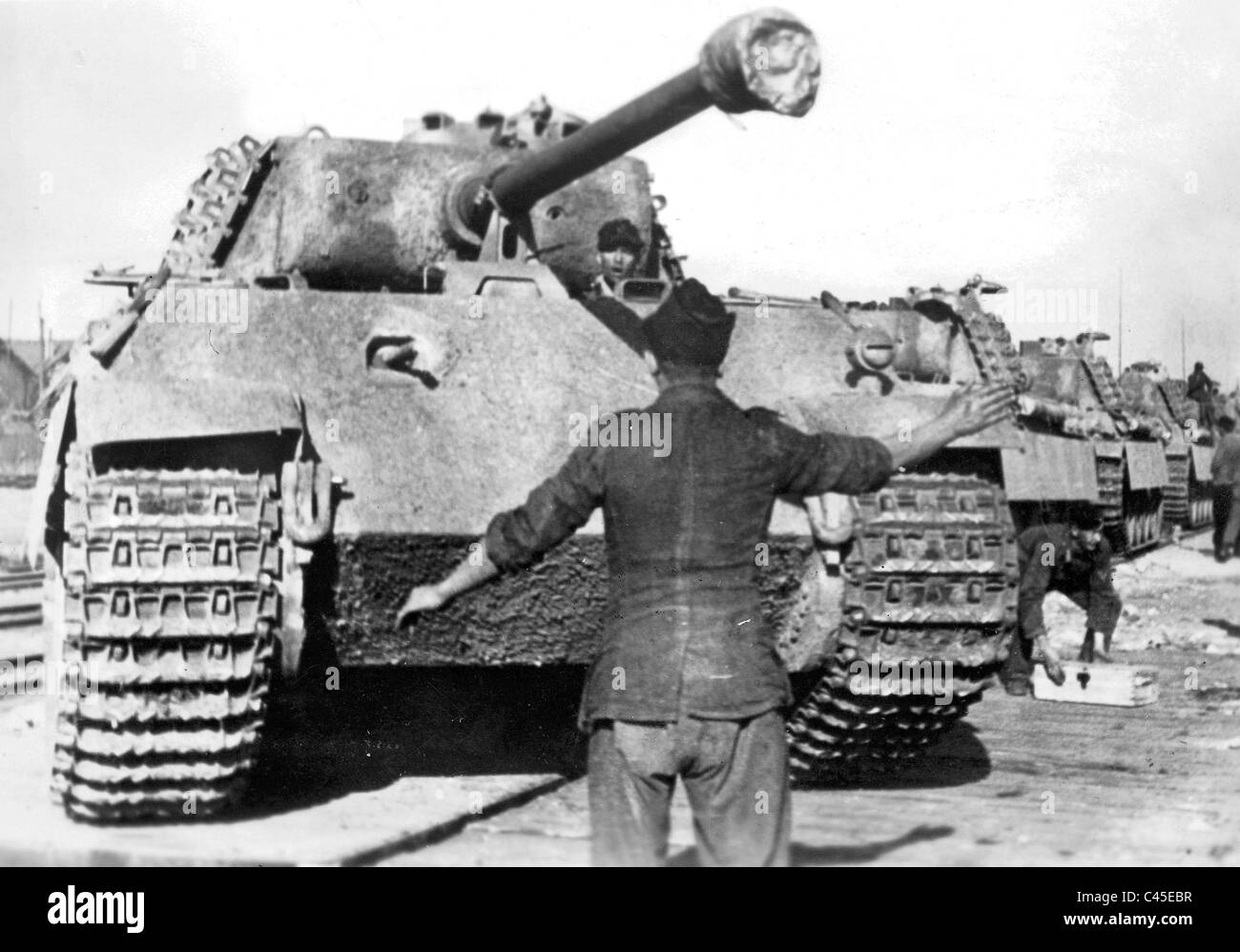 Décharge des Panthères Panzer V Banque D'Images
