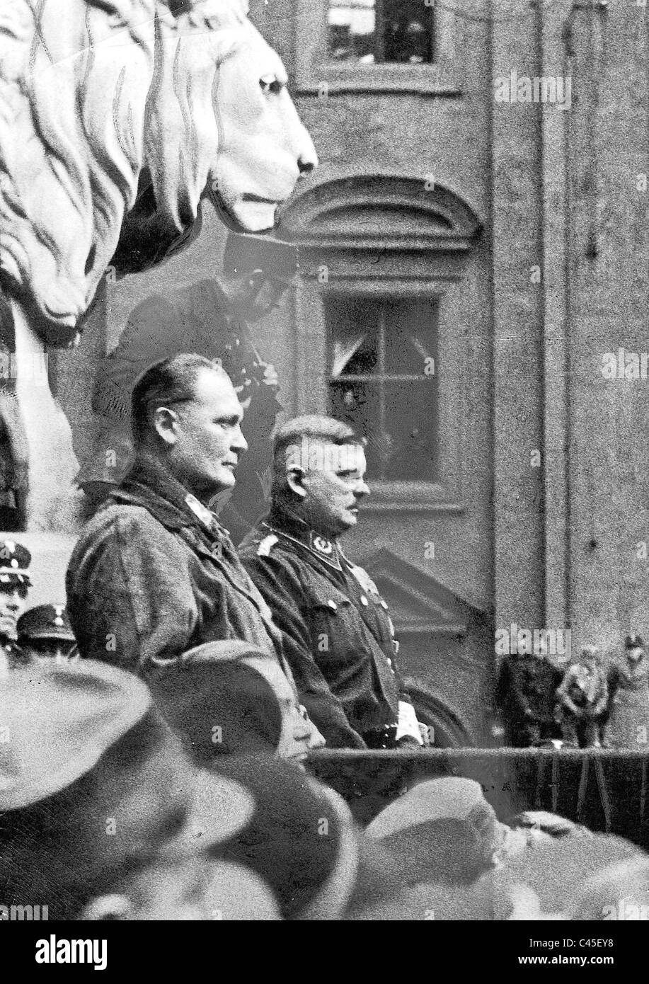 Goering et Roehm avant la Feldherrnhalle Banque D'Images