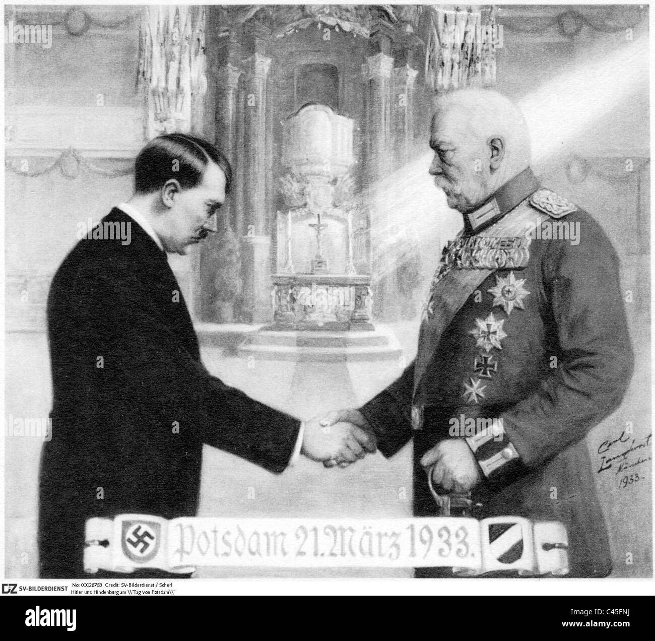 Hindenburg et Hitler à la 'journée de Potsdam' Banque D'Images