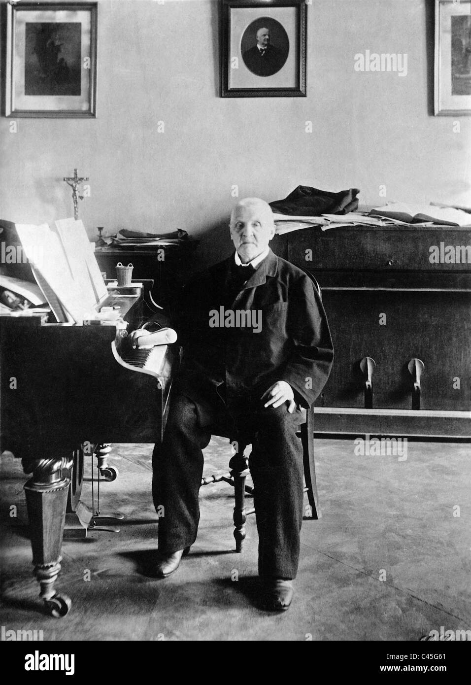 Anton Bruckner au piano, 1895 Banque D'Images