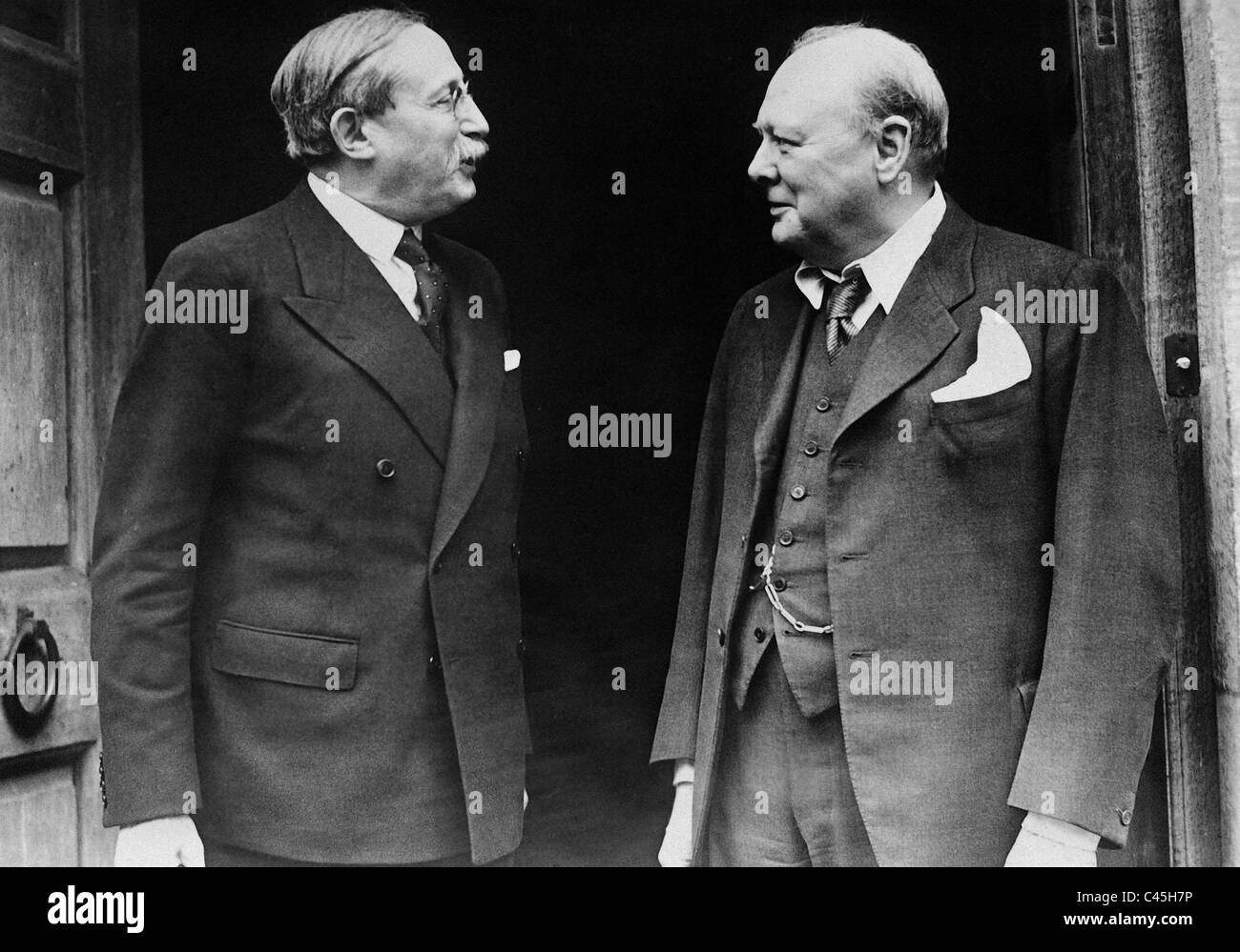 Winston Churchill et Léon Blum, 1939 Banque D'Images