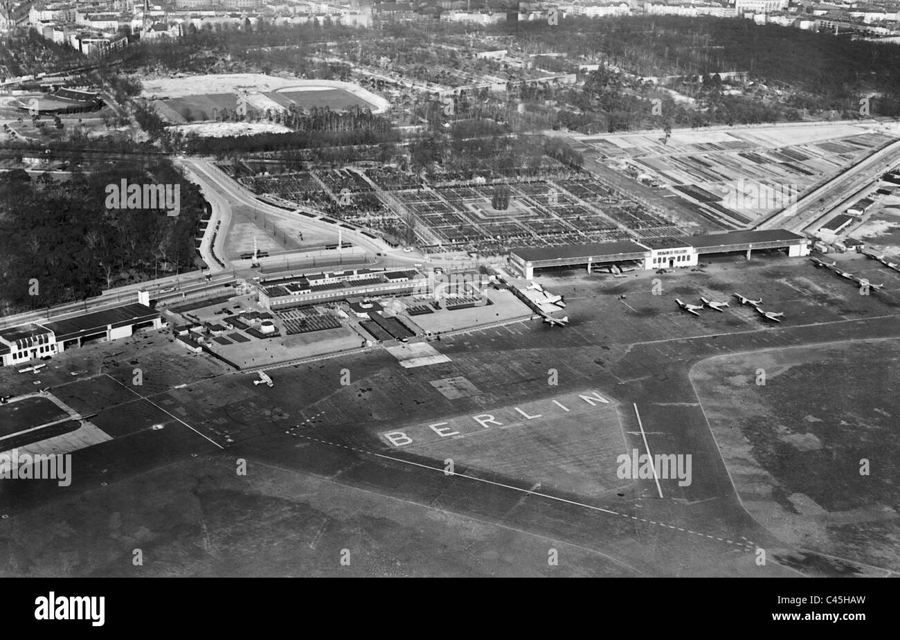 Vue aérienne de l'aéroport de Berlin-Tempelhof, 1934 Banque D'Images