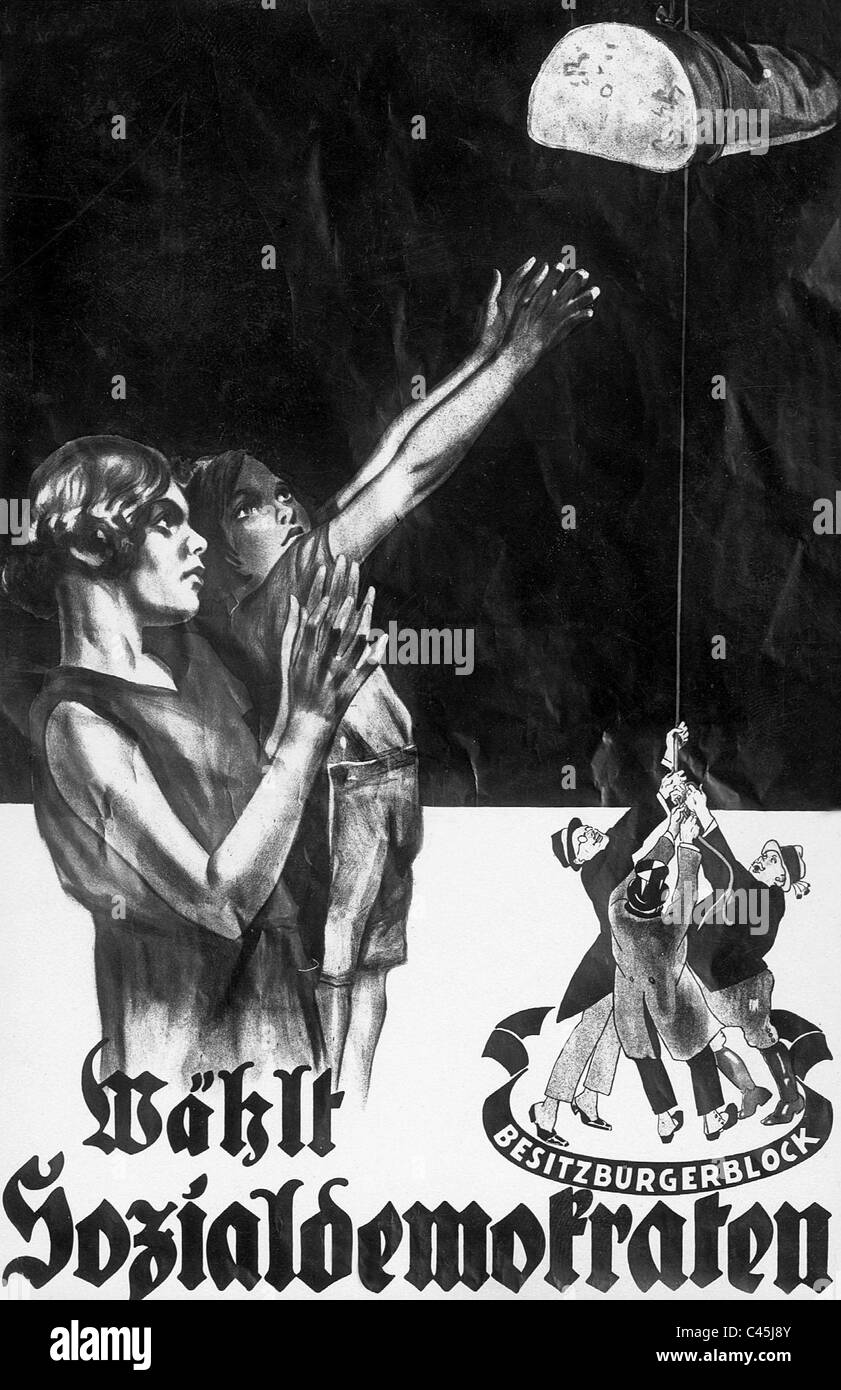 Affiche électorale du SPD dans les années 30 Banque D'Images