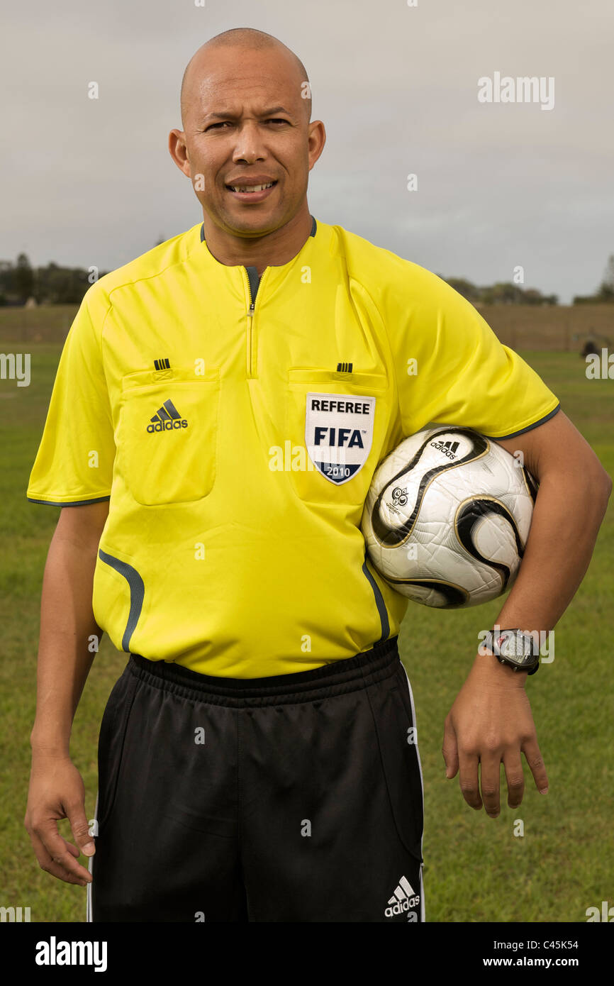 Portrait de Jerome Damon, arbitre de la FIFA 2010, Le Cap, avril 2010. Banque D'Images