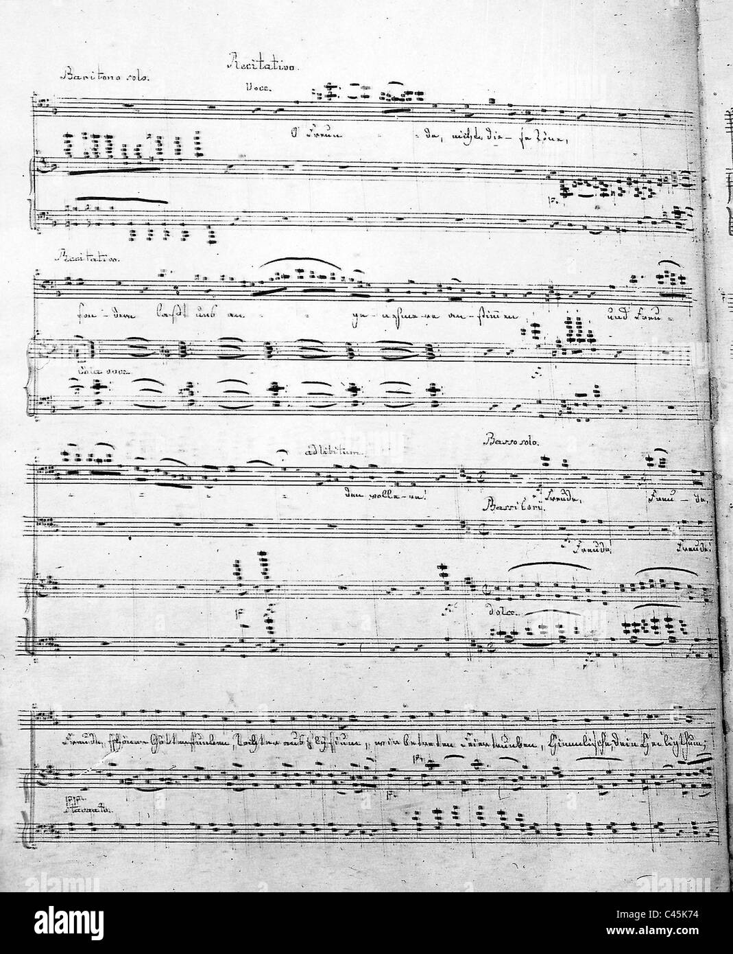 Copie d'un formulaire de pointage la 9e Symphonie de Ludwig van Beethoven Banque D'Images