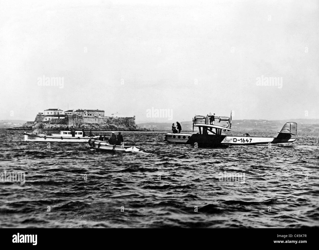 Dornier seaplane 'Whale' à La Coruna, 1934 Banque D'Images