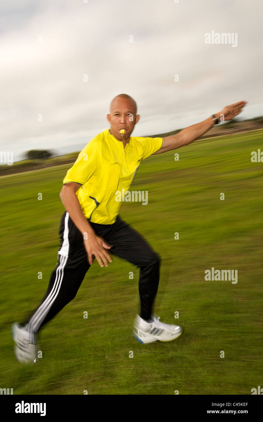 Jerome Damon, arbitre FIFA 2010, Le Cap, avril 2010. Banque D'Images