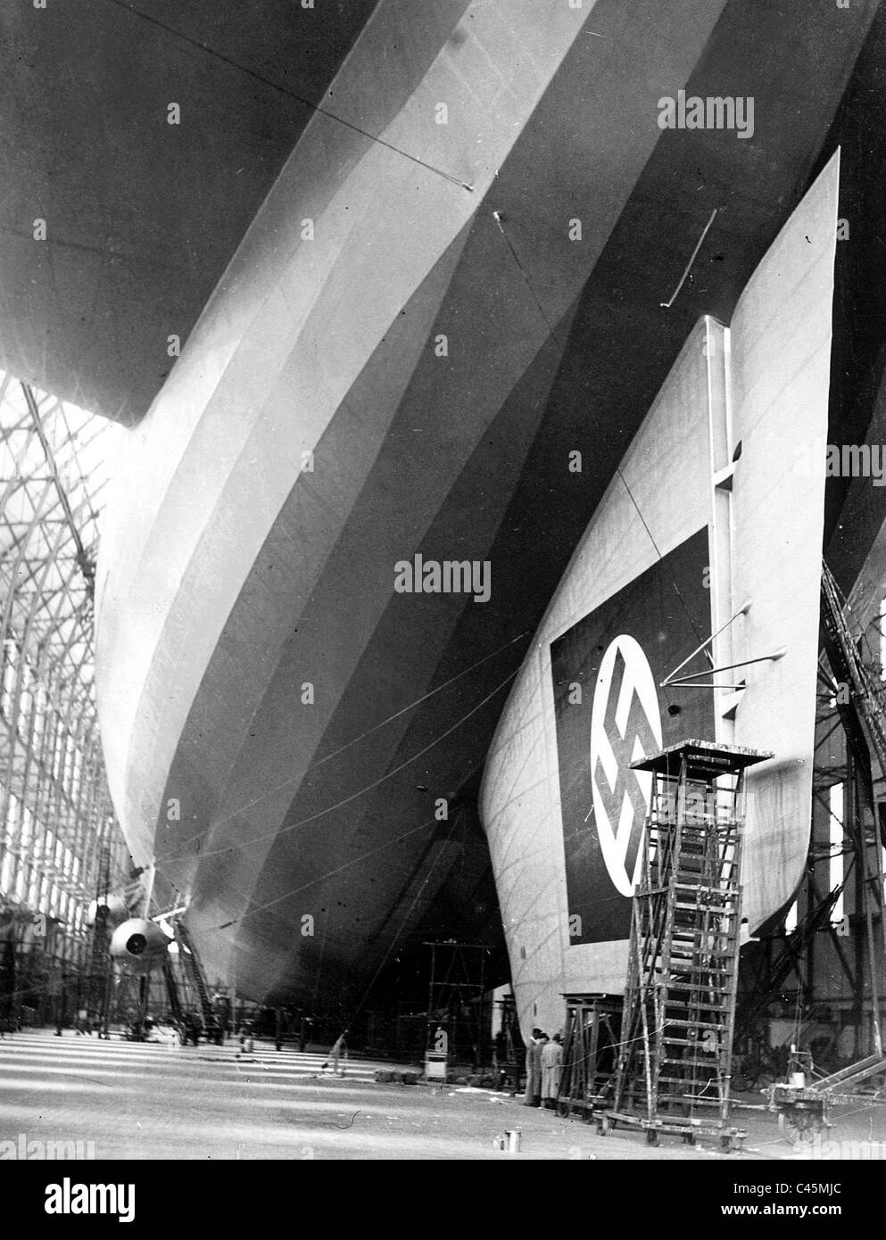 'Le dirigeable Graf Zeppelin II '(LZ 130) avant un vol d'essai, 1938 Banque D'Images