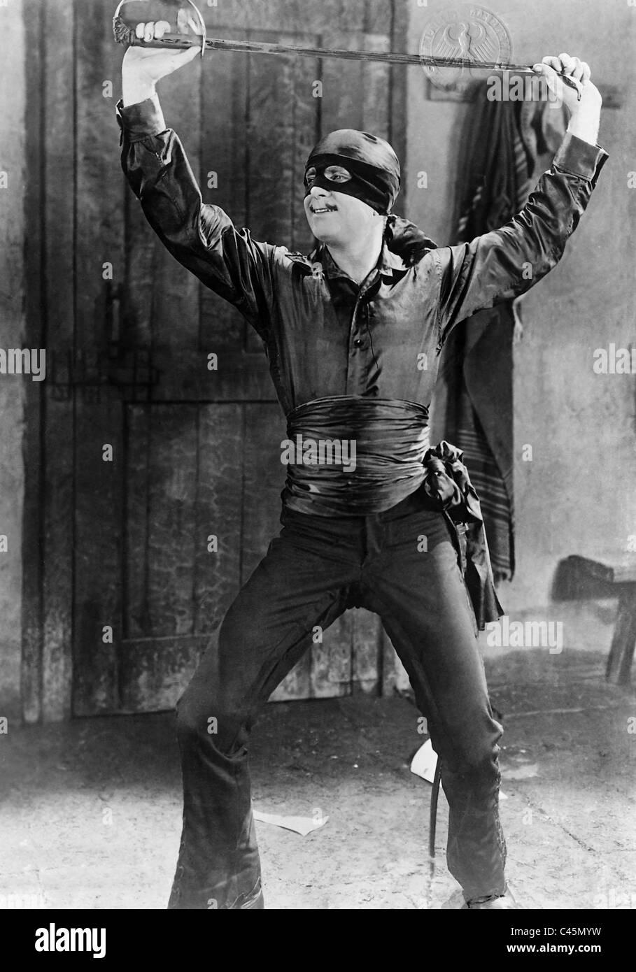 Douglas Fairbanks dans 'La marque de Zorro', 1920 Banque D'Images