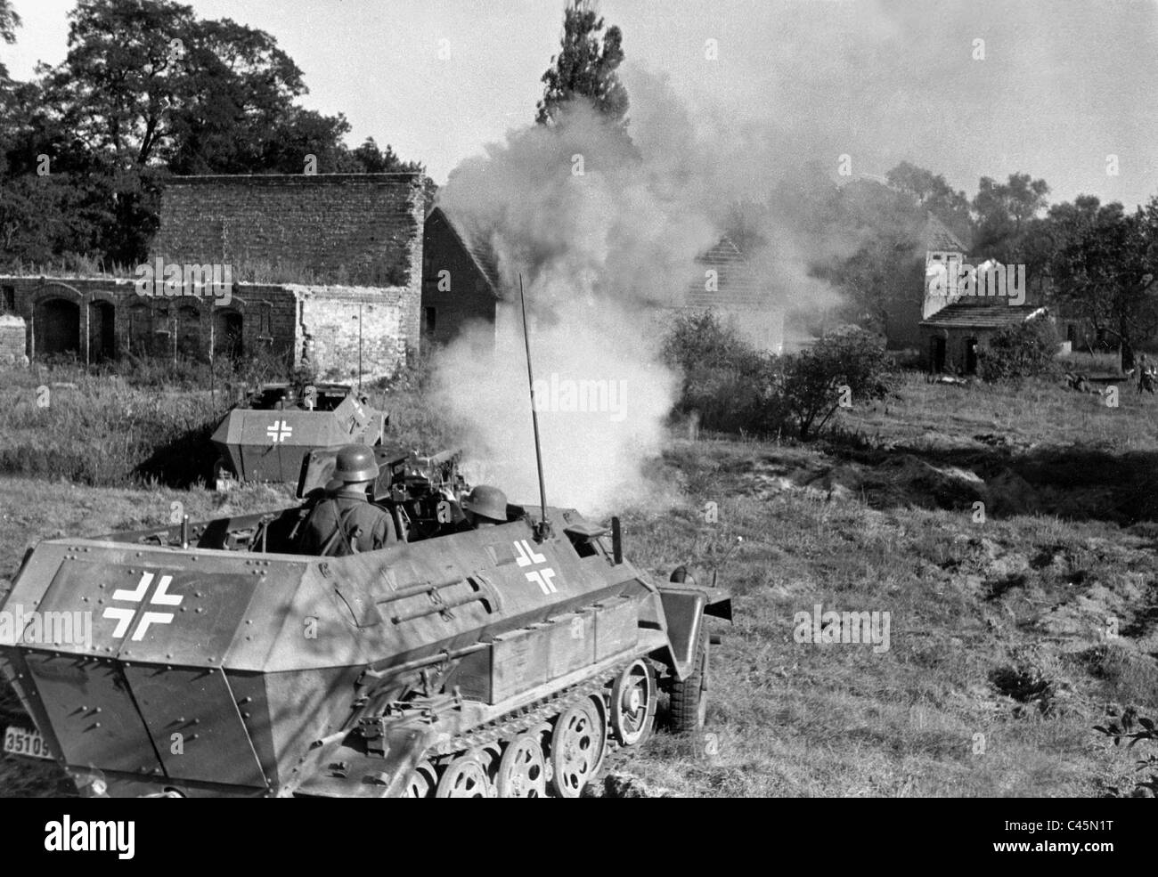 Blindés allemands sur la zone d'entraînement, 1942 Banque D'Images