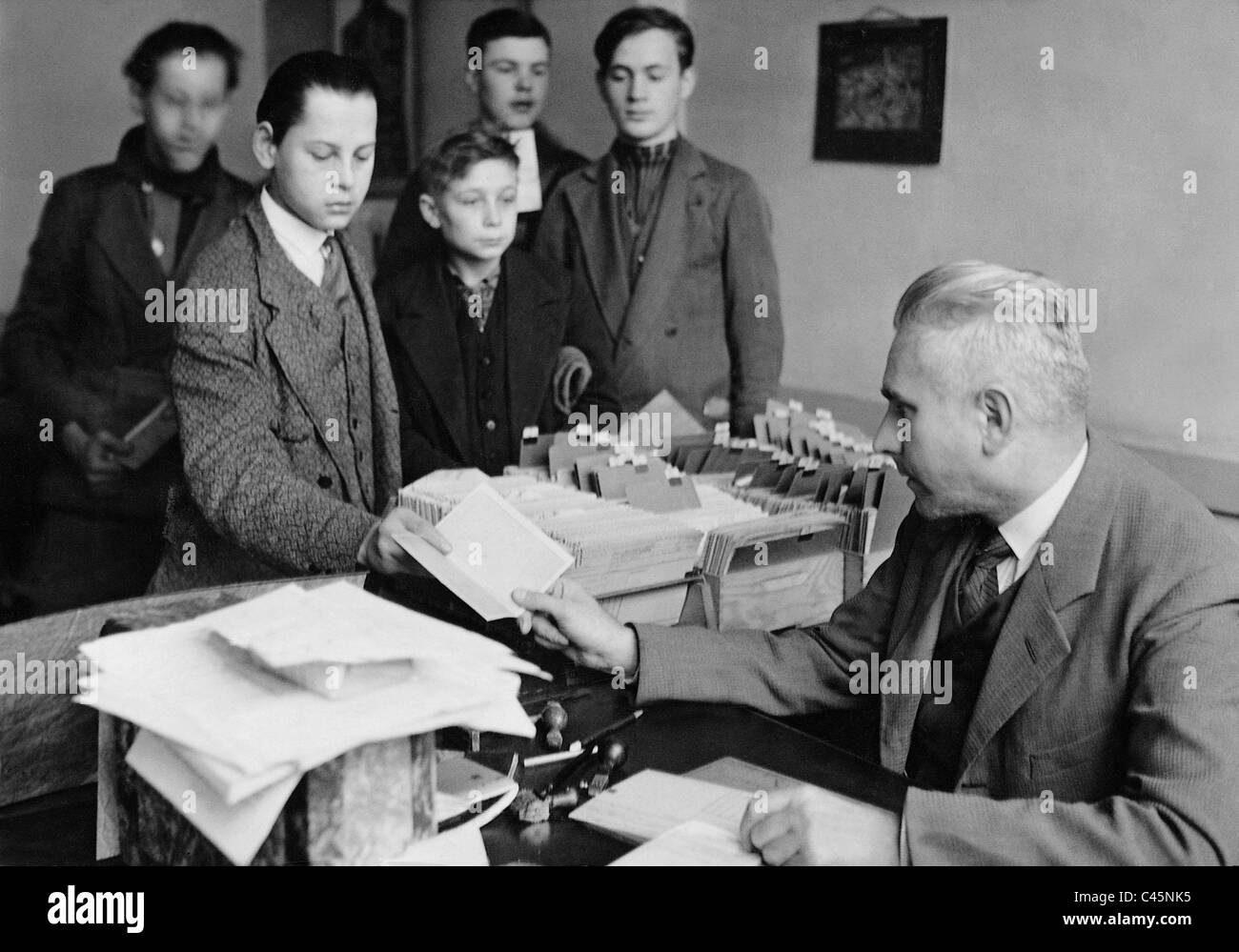 Dans un Berlin office de l'emploi au cours de la Grande Dépression, 1931 Banque D'Images