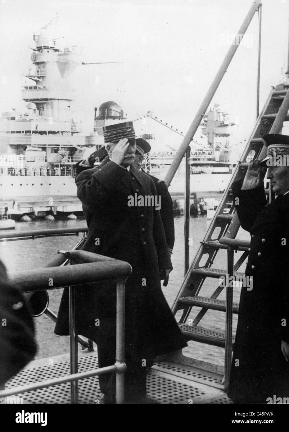 Henri Philippe Pétain, 1940 visites Toulon Banque D'Images