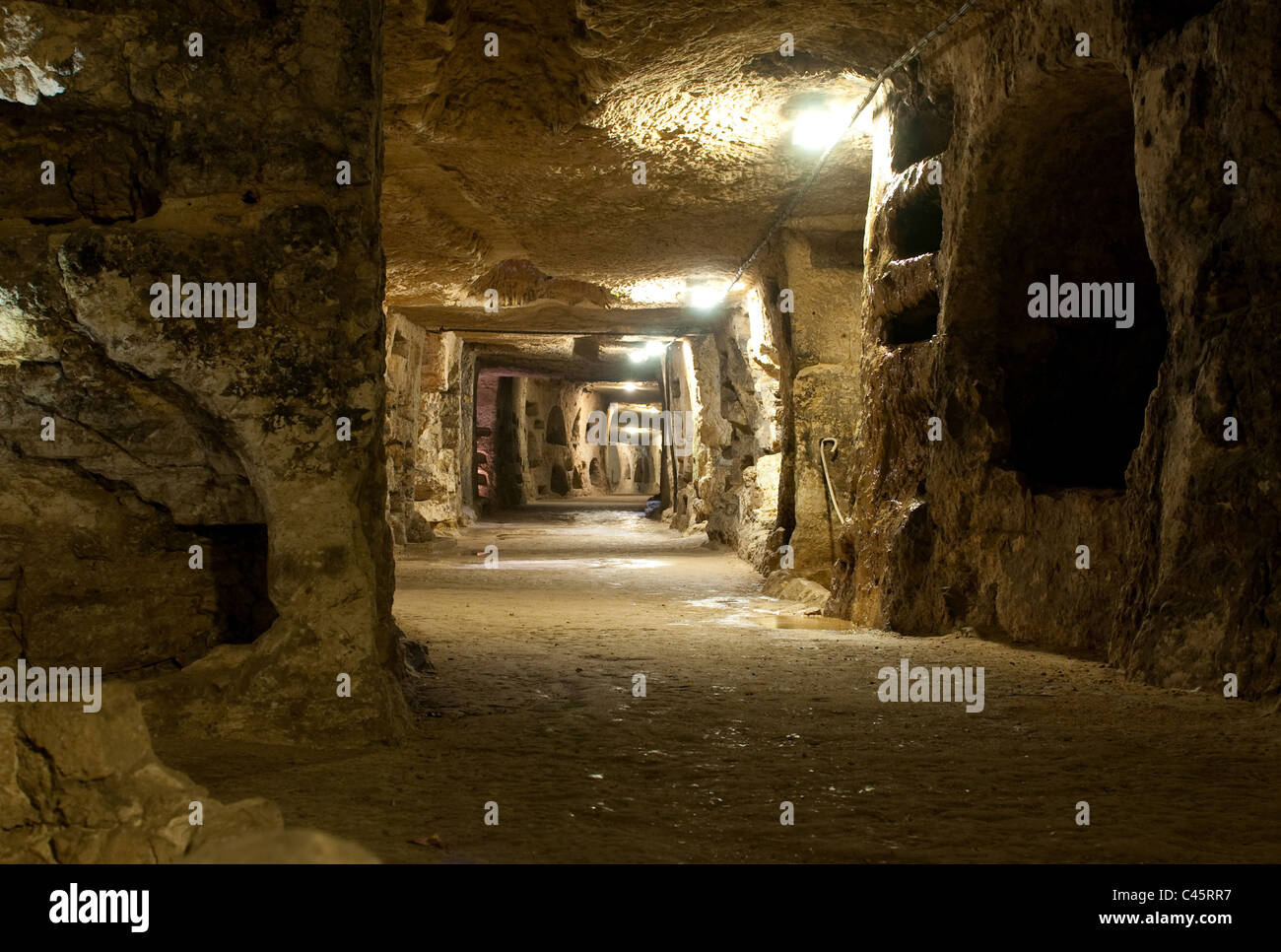 Catacombes de Saint Giovanni, Syracuse, Italie Banque D'Images