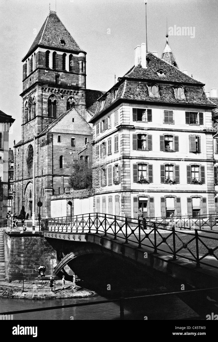 L'église St Thomas à Strasbourg, 1942 Banque D'Images