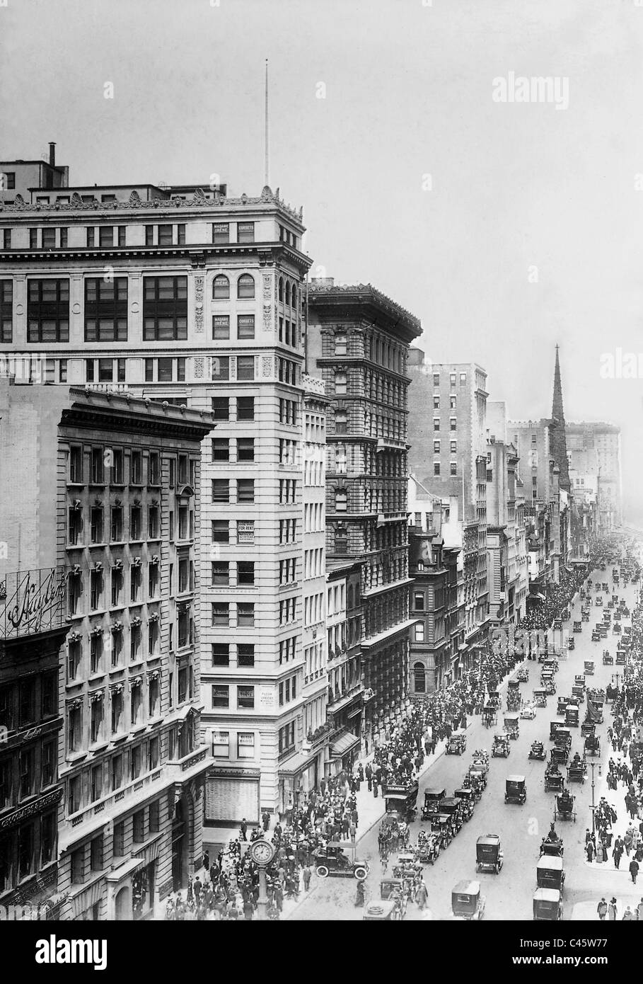 Vue de la 5e Avenue à New York, 1914 Banque D'Images