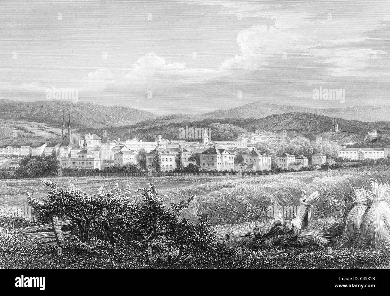 Wiesbaden au 19e siècle Banque D'Images