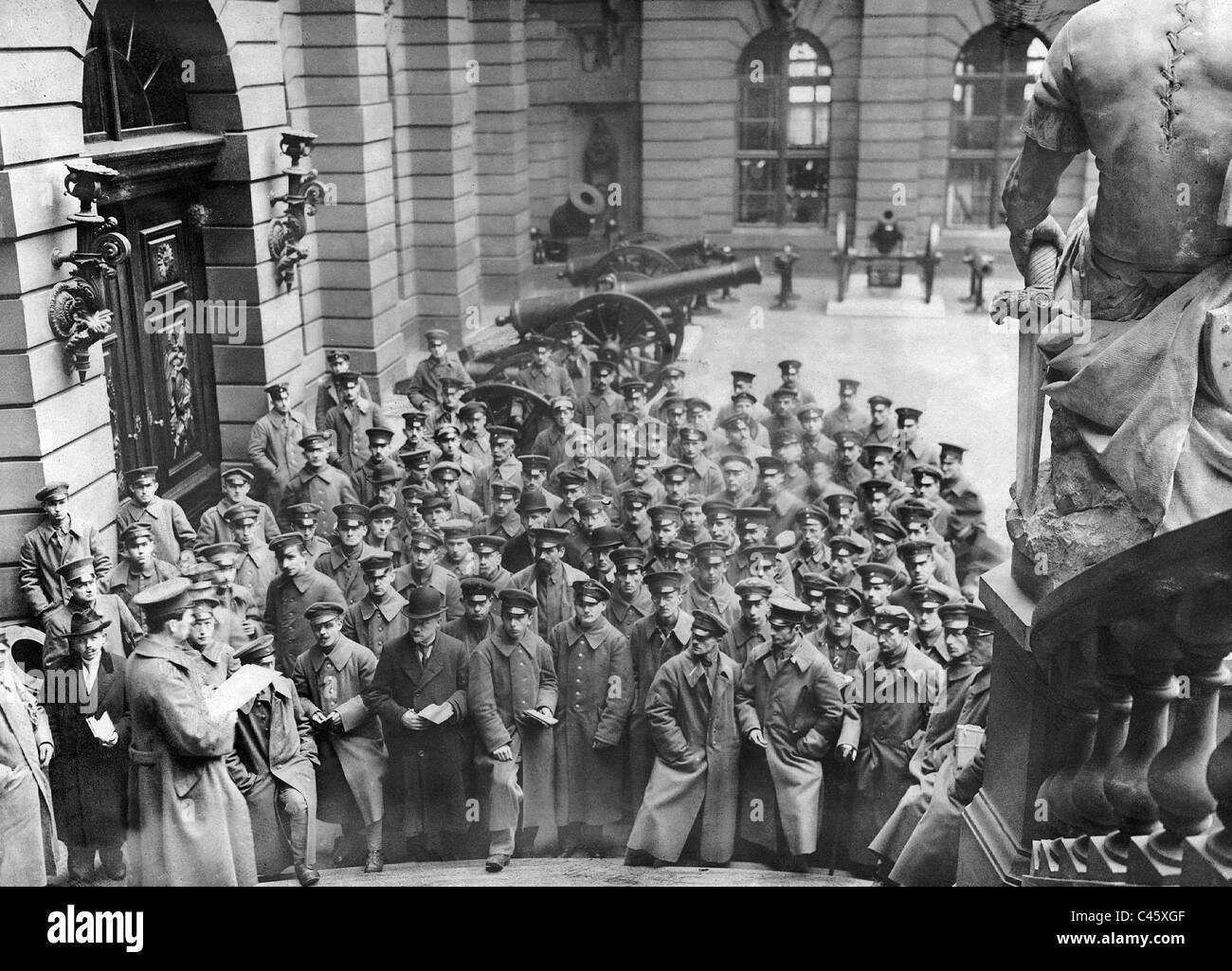 Question de l'ordre quotidien aux soldats pendant la révolution de novembre, 1918 Banque D'Images