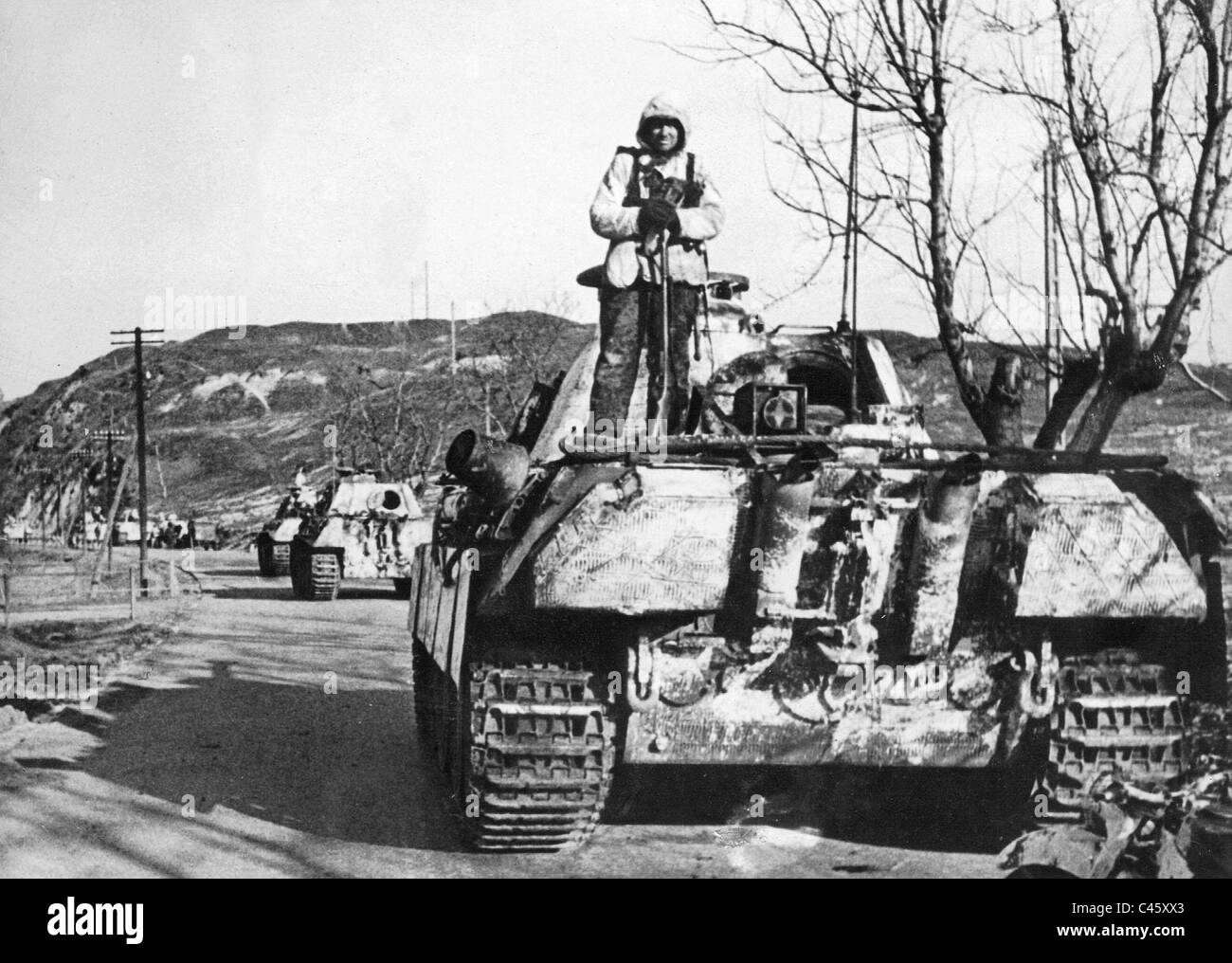 German Panther tank en Hongrie, 1945 Banque D'Images