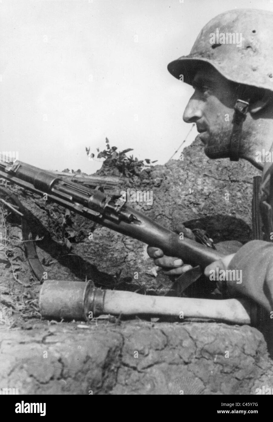 Soldat allemand sur le front de l'Est, 1943 Banque D'Images