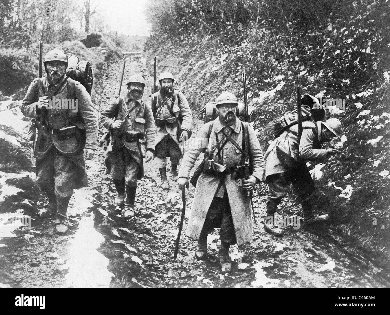 Soldats français sur le front de l'Ouest, 1916 Banque D'Images