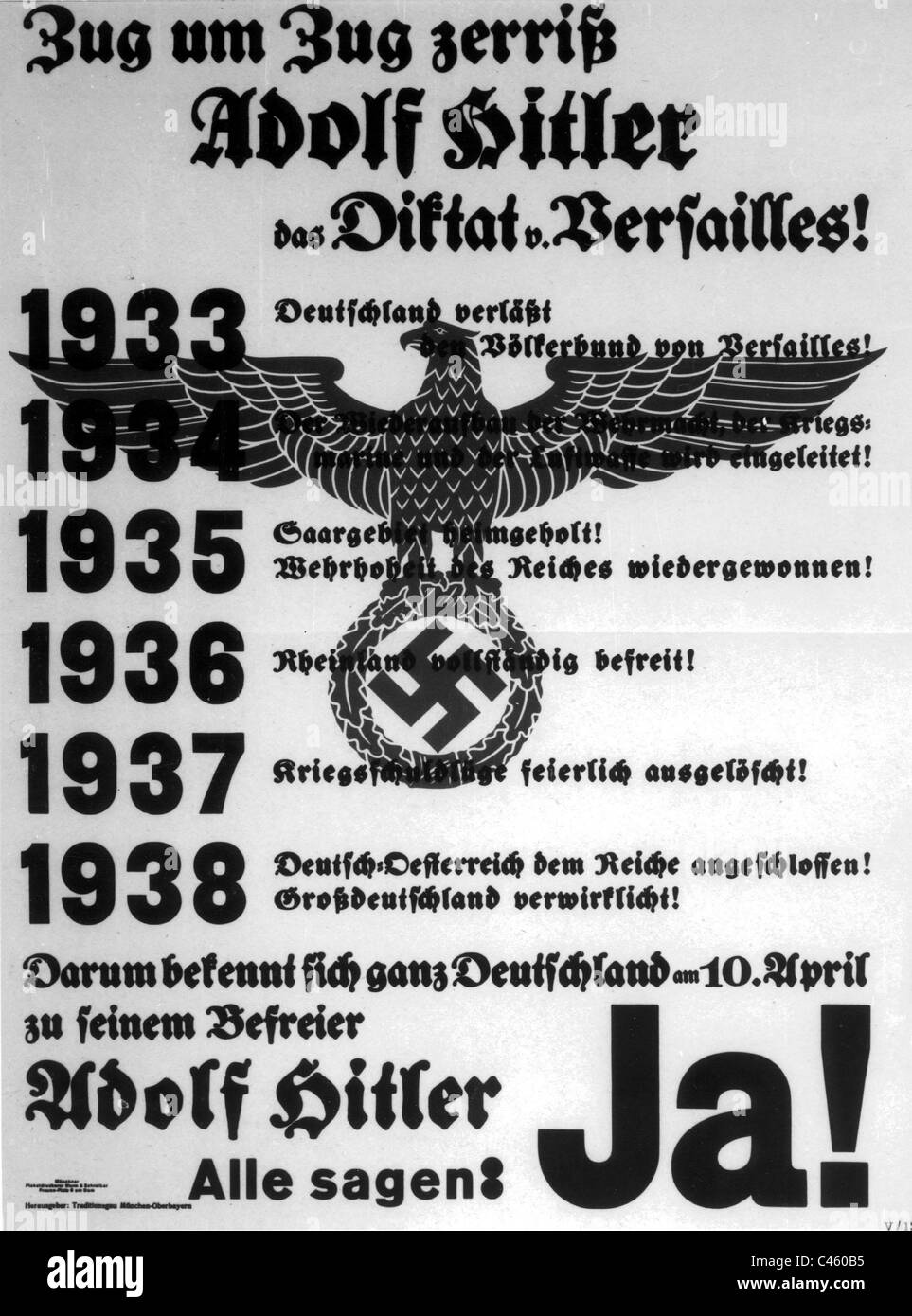 Affiche électorale, 1938 Banque D'Images