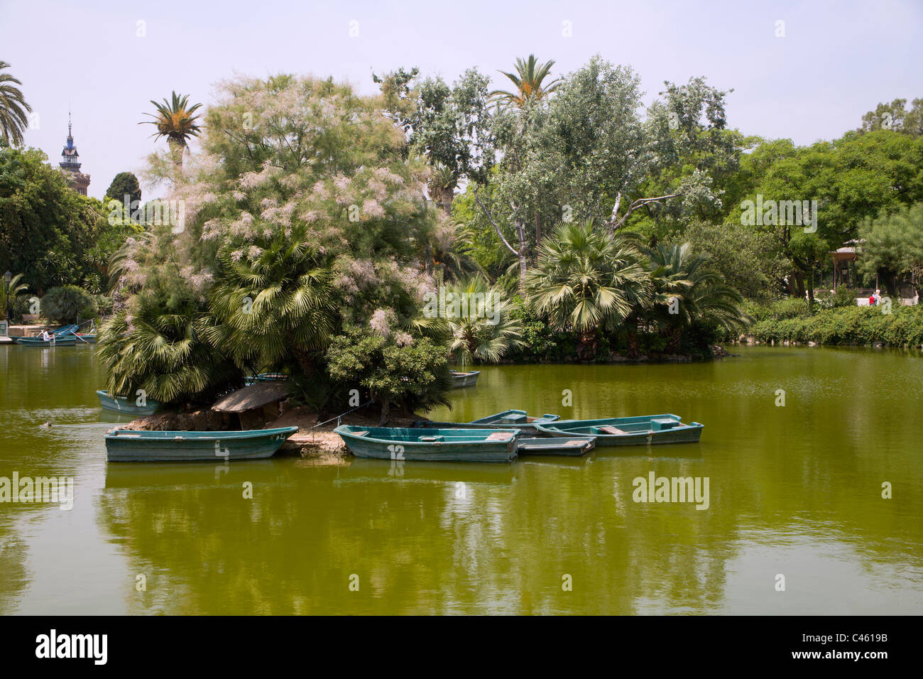 Barcelone - lac dans le Parc de la Ciutadella Banque D'Images