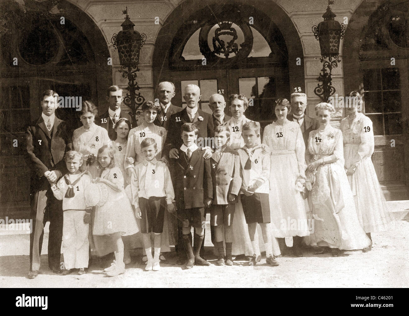 Le roi Gustave V de Suède avec sa famille Banque D'Images