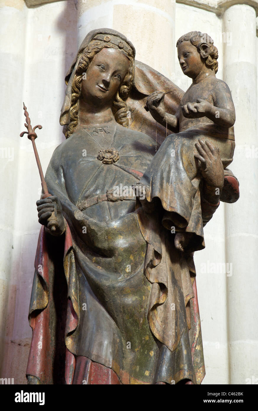 Vienne - statue gothique de hl. Mary Banque D'Images