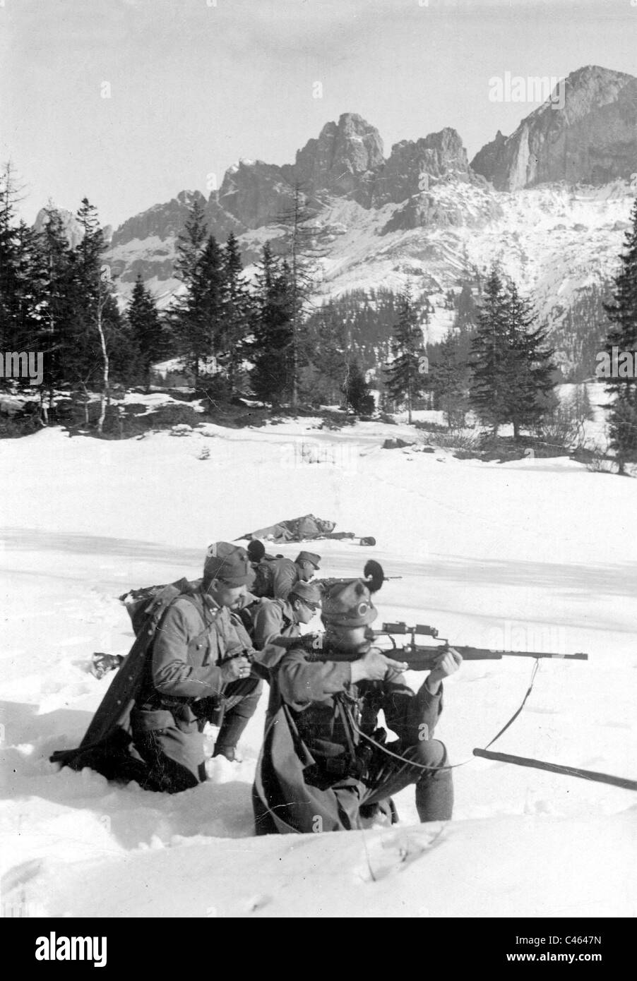 Patrouille de l'Autriche, dans le Tyrol, 1916 Banque D'Images