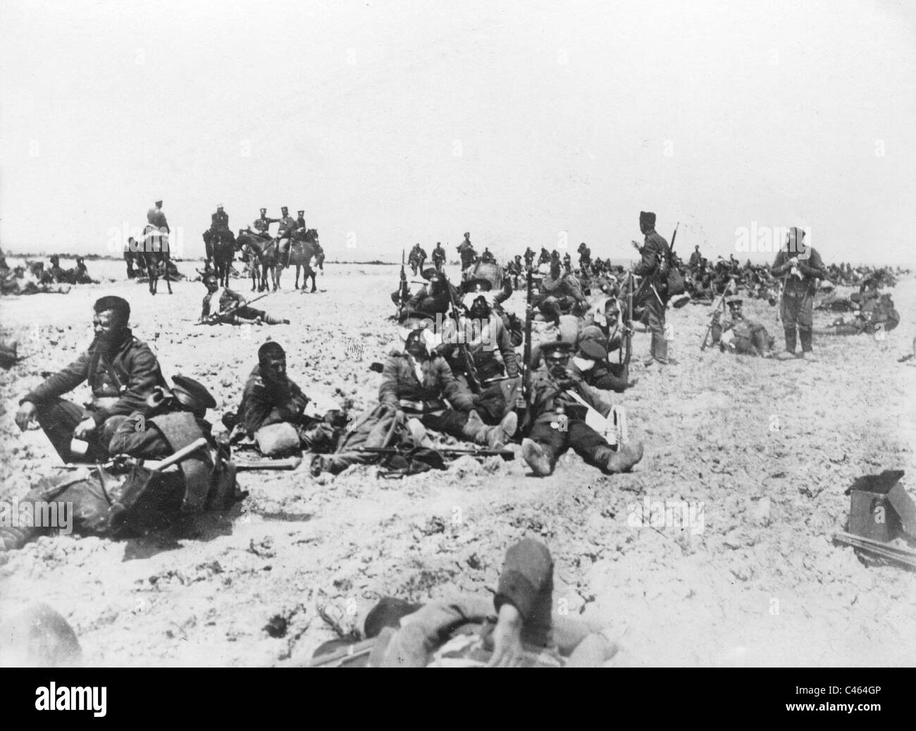 Soldats bulgares après combat, 1916 Banque D'Images