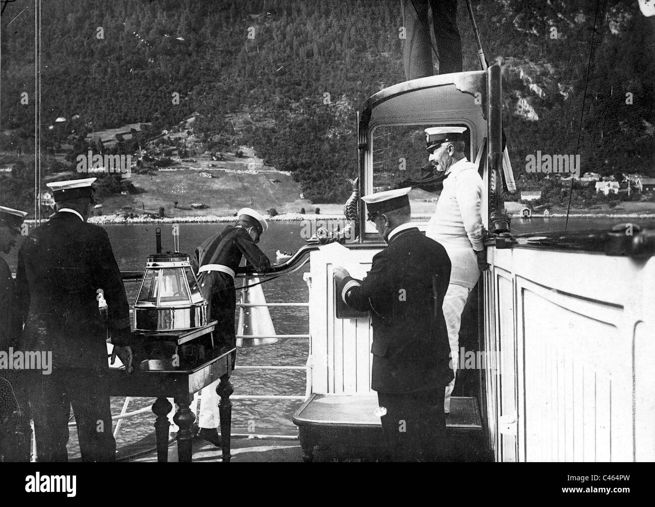 L'empereur Guillaume II sur son yacht Hohenzollern', '1913 Banque D'Images