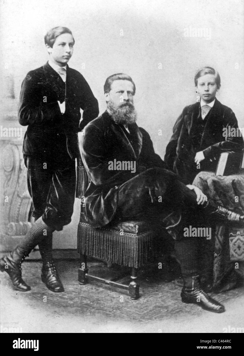 Le Prince Friedrich Wilhelm et ses fils Wilhelm et Henry, 1876 Banque D'Images