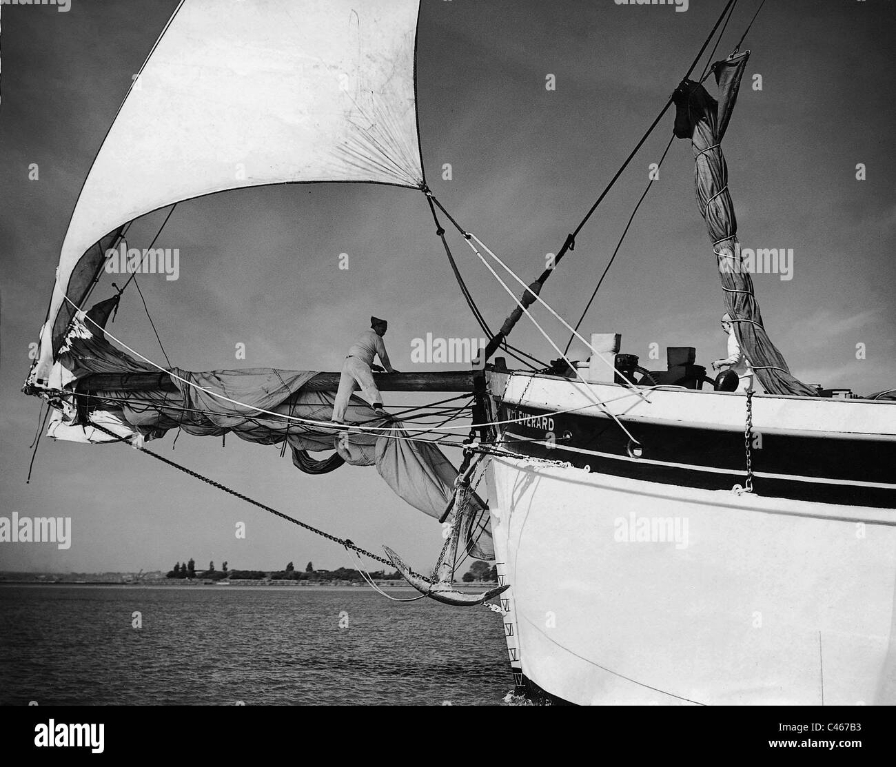 Les participants à une régate sur la Tamise, 1938 Banque D'Images