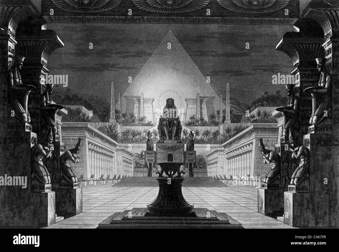 Mise en scène pour la scène finale de l'opéra de Mozart "La flûte enchantée" Banque D'Images