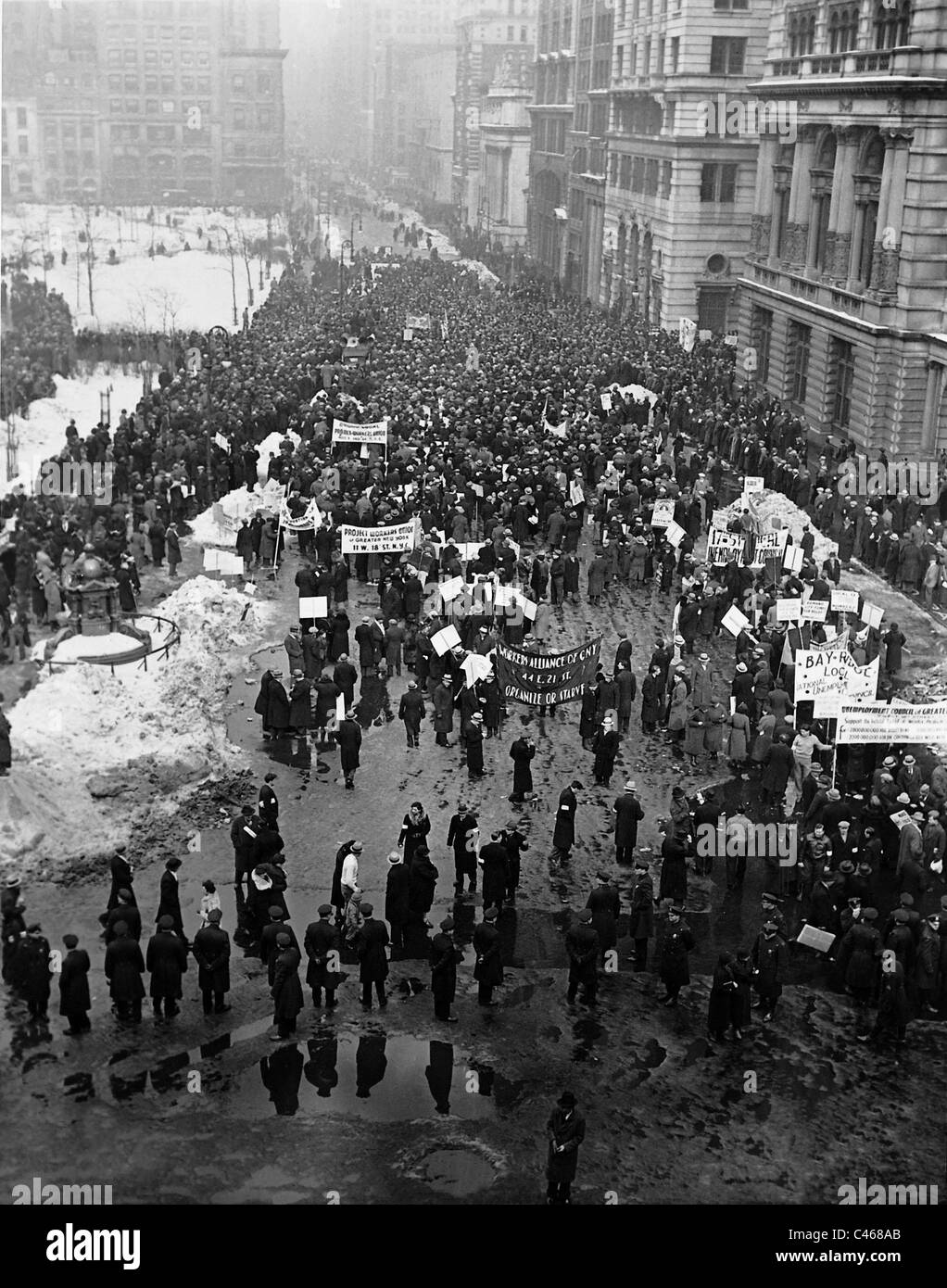 Démonstration de chômage pendant la Grande Dépression, 1936 Banque D'Images