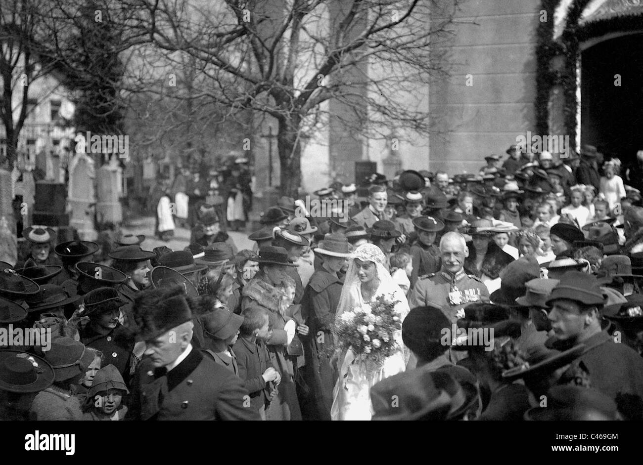 Mariage du Prince Rupprecht de Bavière et de la princesse Antonia de Luxembourg, 1921 Banque D'Images