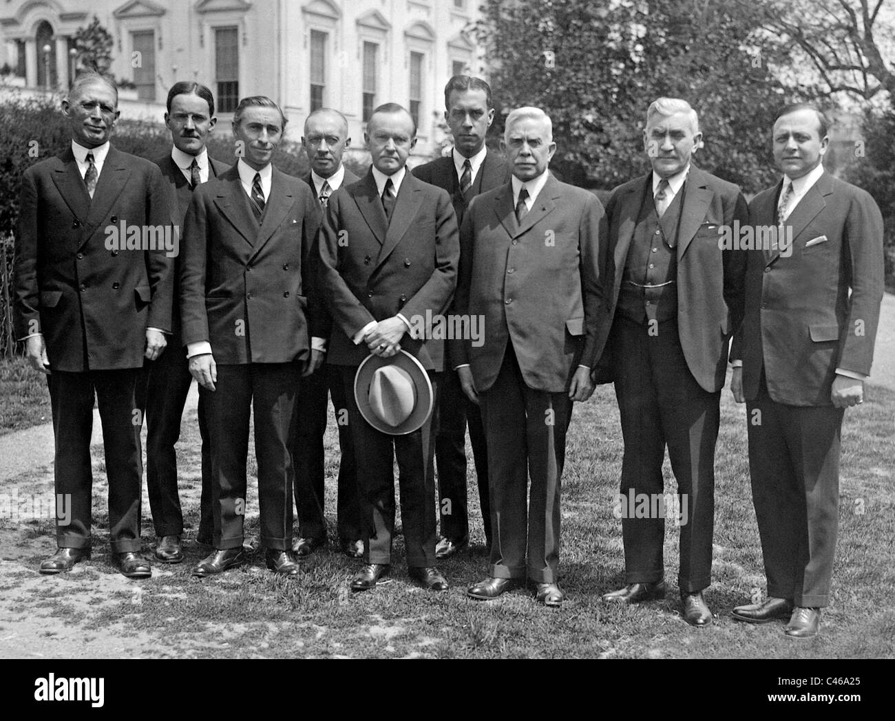 Calvin Coolidge avec les délégués américains, 1926 Banque D'Images