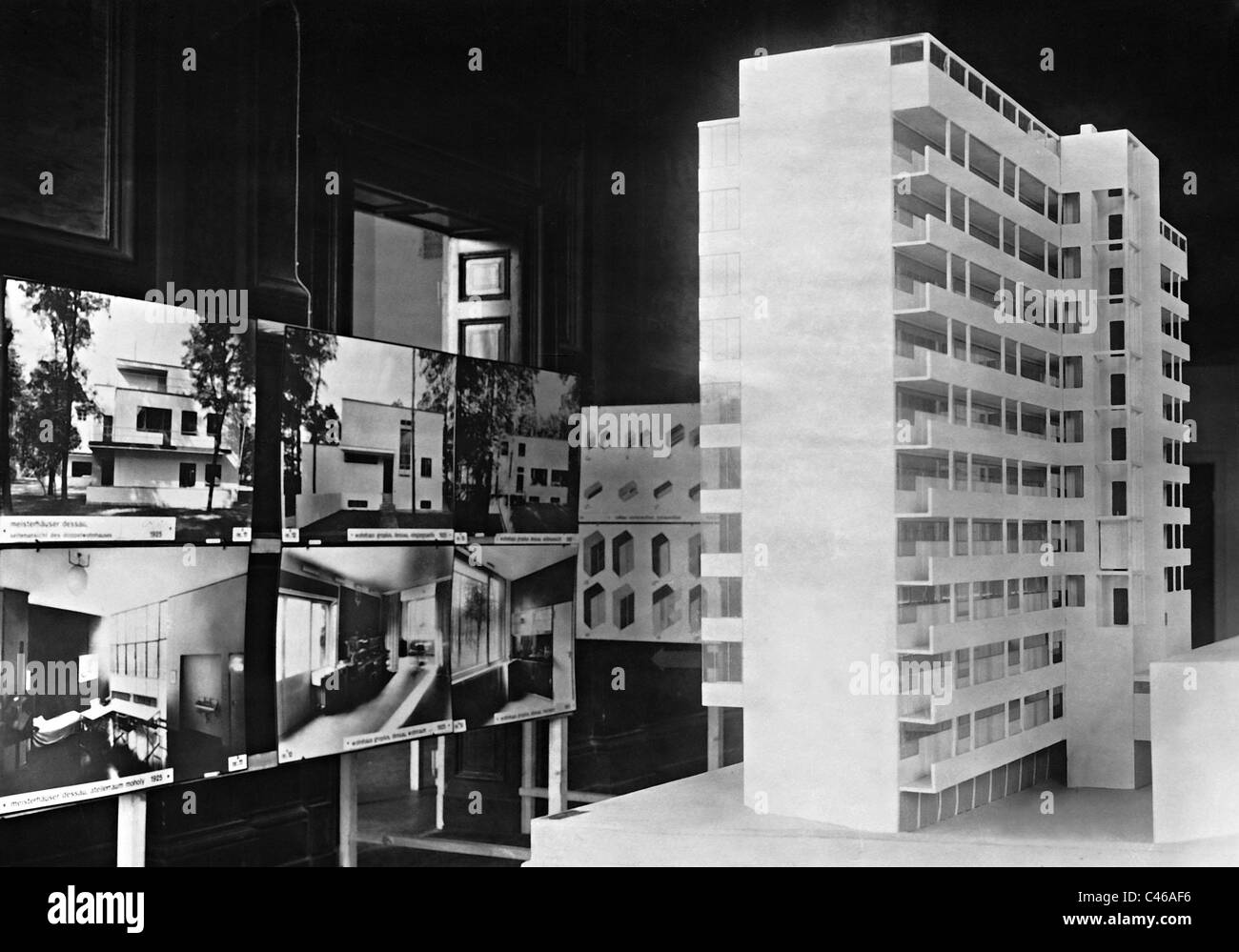 Modèle d'un bâtiment résidentiel de Walter Gropius, 1930 Banque D'Images